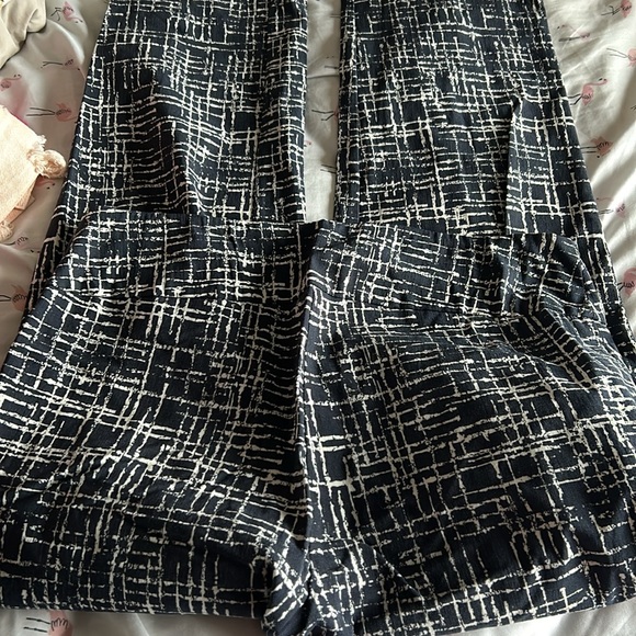 Zac & Rachel Navy & White Printed Straight Leg Pants - 10 - Picture 4 of 4